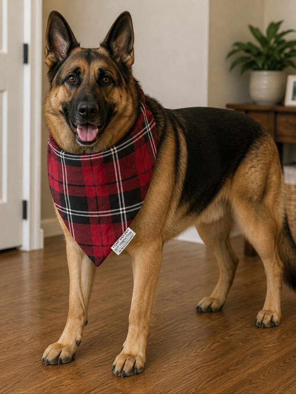 Red Black Plaid Bandana